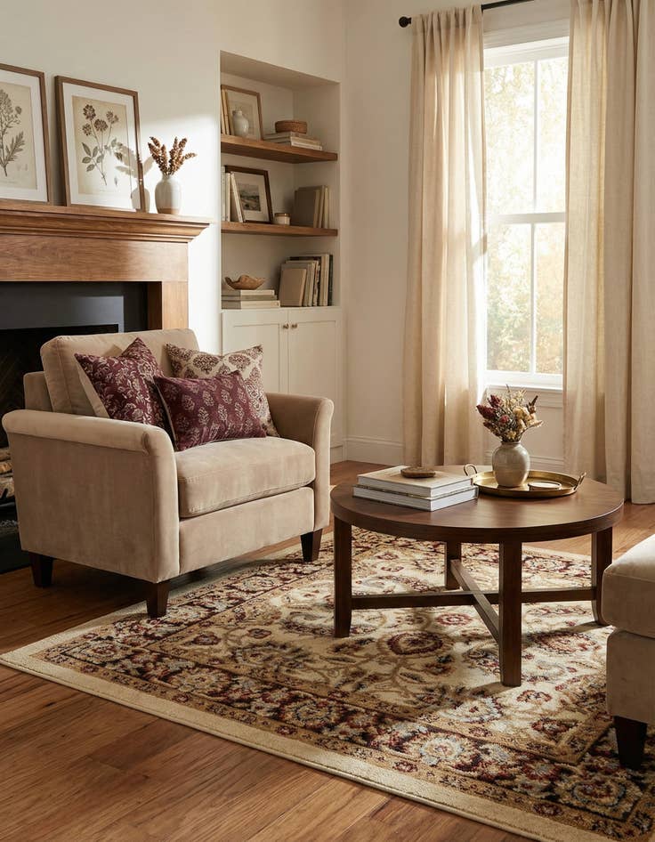 Detail image of 4' x 4' Classic Agra Square Rug