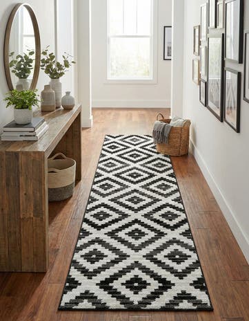 Black and Ivory Odyssey Runner Rug