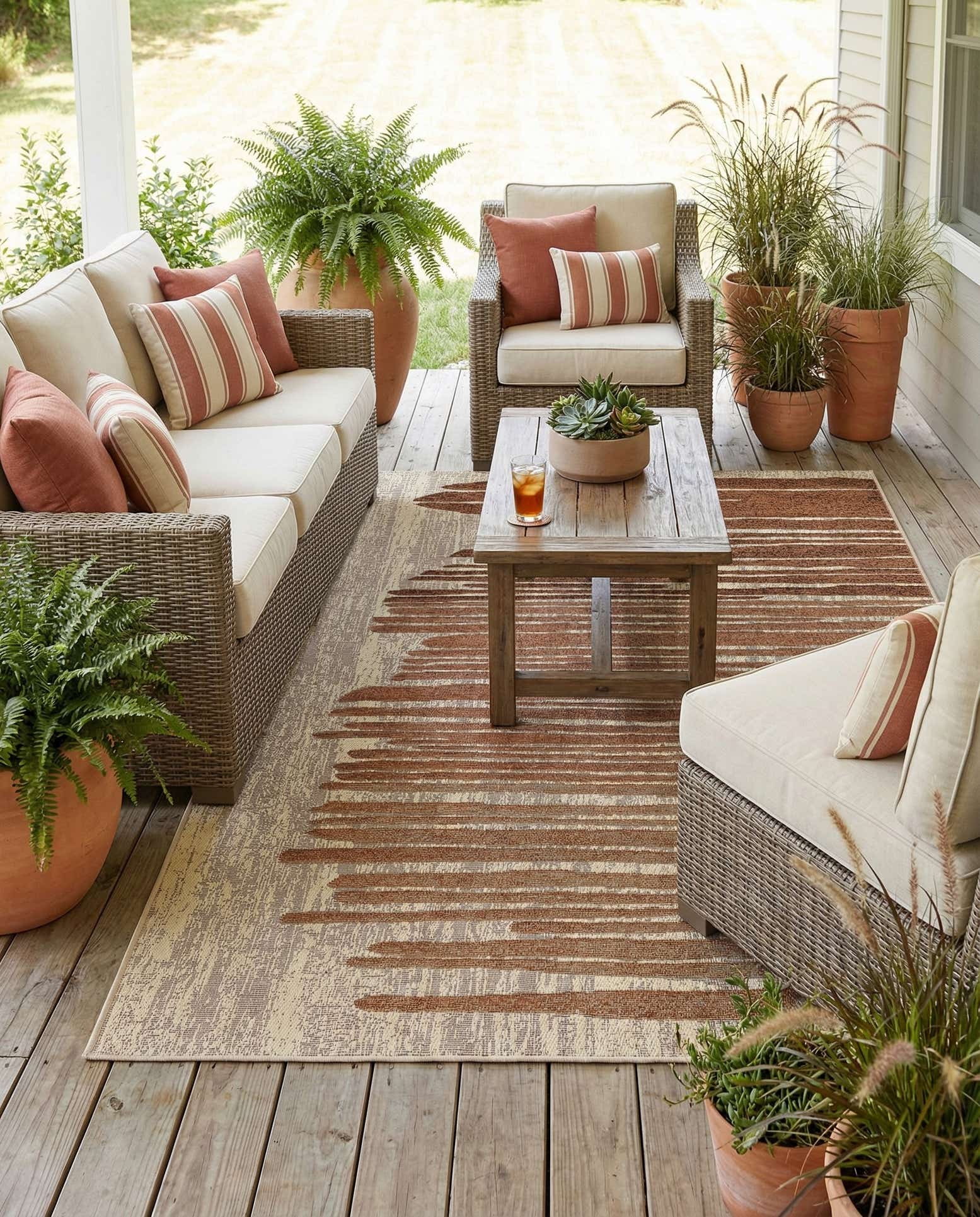 4' x 6' Easy-Clean Modern Indoor / Outdoor Rug