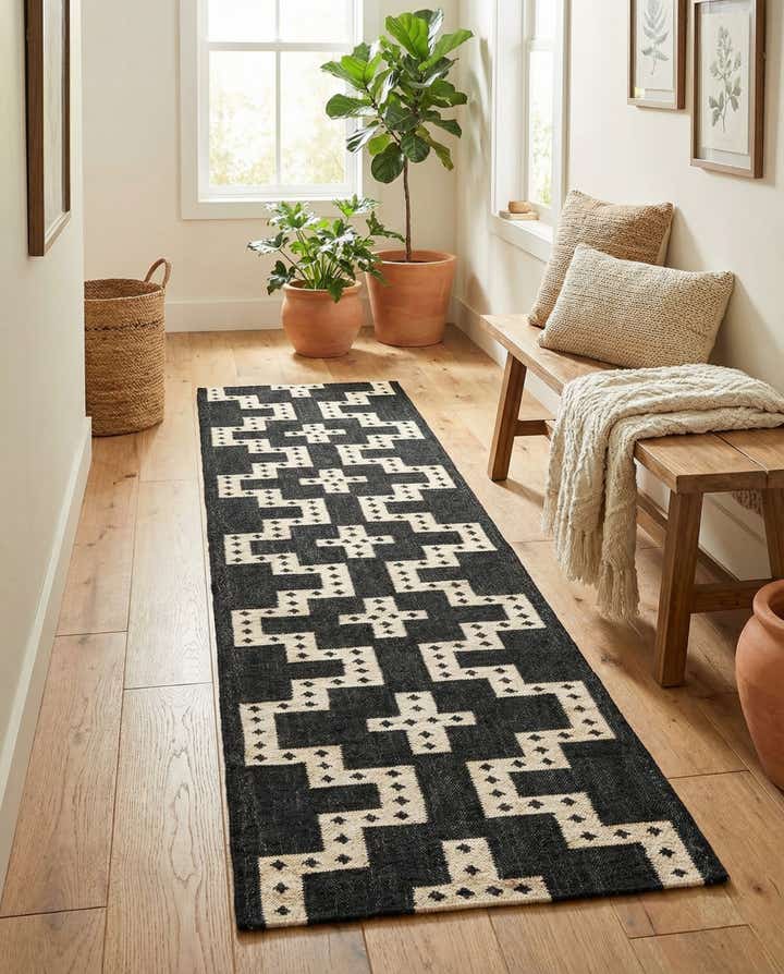 2' 7 x 12' Hand Woven Kilim Wool Runner Rug