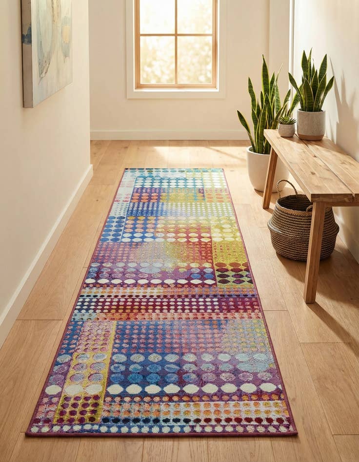 Detail image of 2' x 8'  Washable Modern Indoor / Outdoor Runner Rug