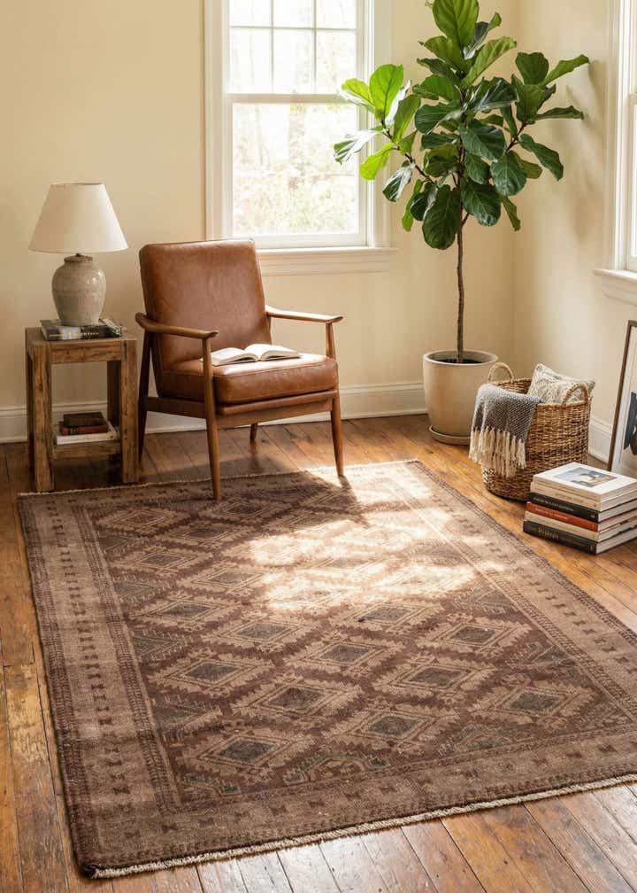 3' 9 x 6' 4 Hand Knotted Ultra Vintage Persian Wool Rug