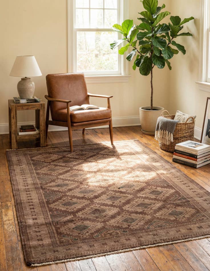 Detail image of 3' 9 x 6' 4 Hand Knotted Ultra Vintage Persian Wool Rug