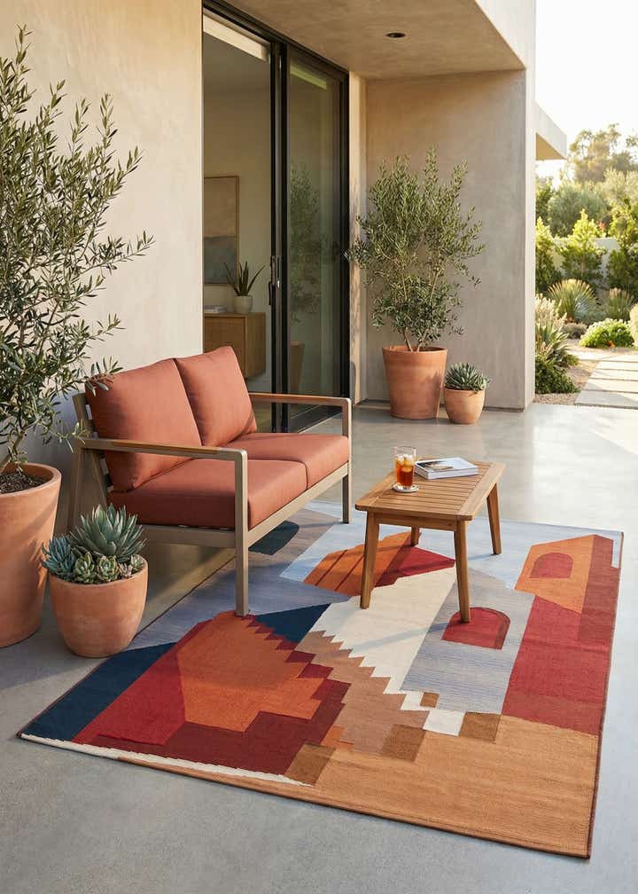 5' x 7' Easy-Clean Modern Indoor / Outdoor Rug