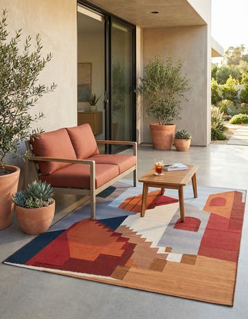 5' x 7' Easy-Clean Modern Indoor / Outdoor Rug
