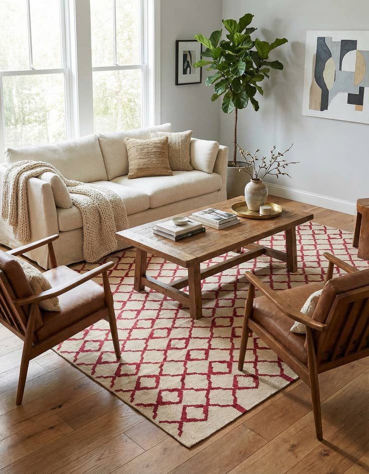 Detail image of 6' 11 x 9' 8  Hand Woven Kilim Modern Wool Rug