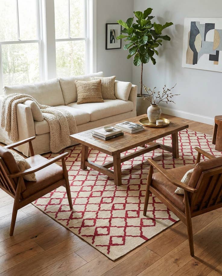 Detail image of 6' 11 x 9' 8 Hand Woven Kilim Modern Wool Rug