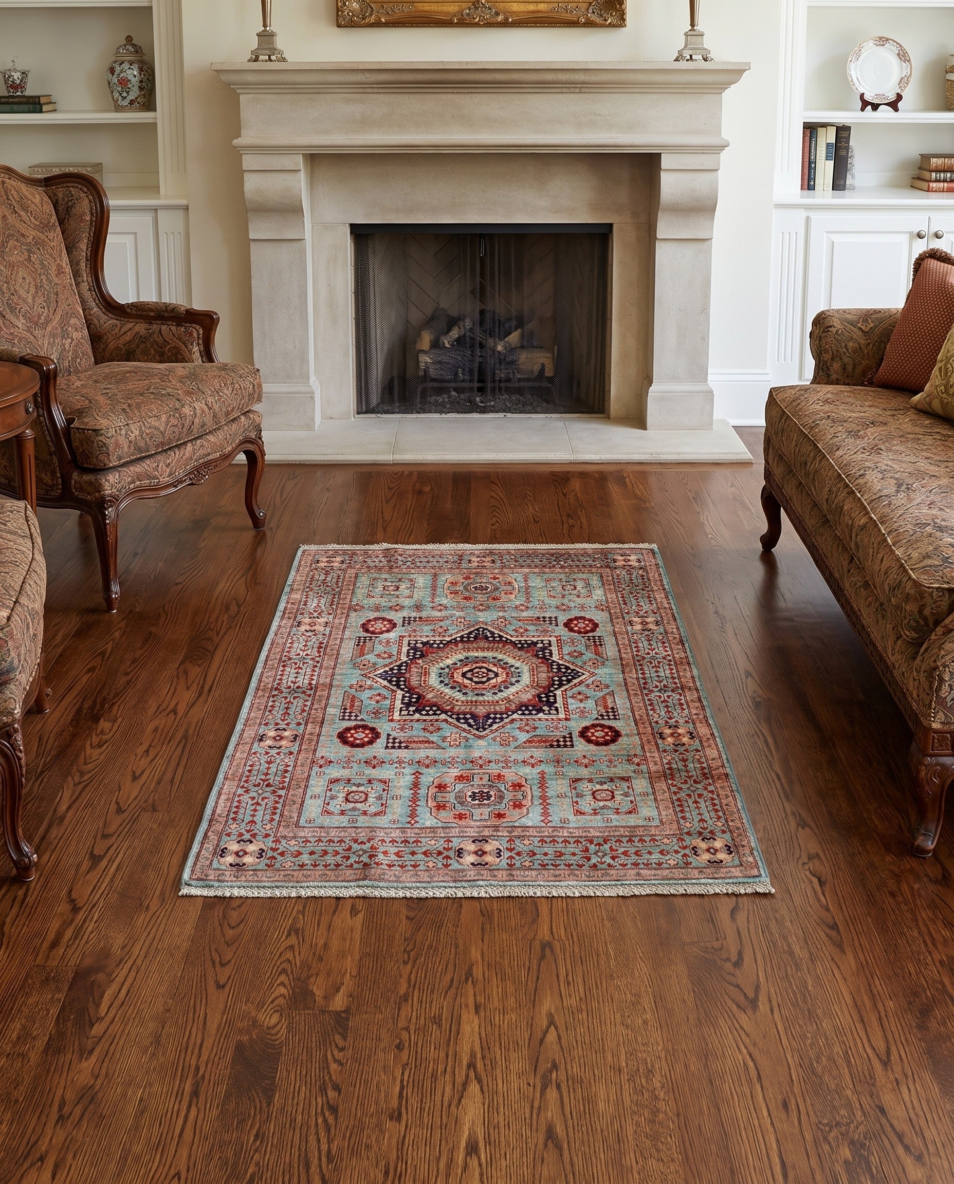3' 5 x 4' 9 Hand Knotted Mamluk Ziegler Rug