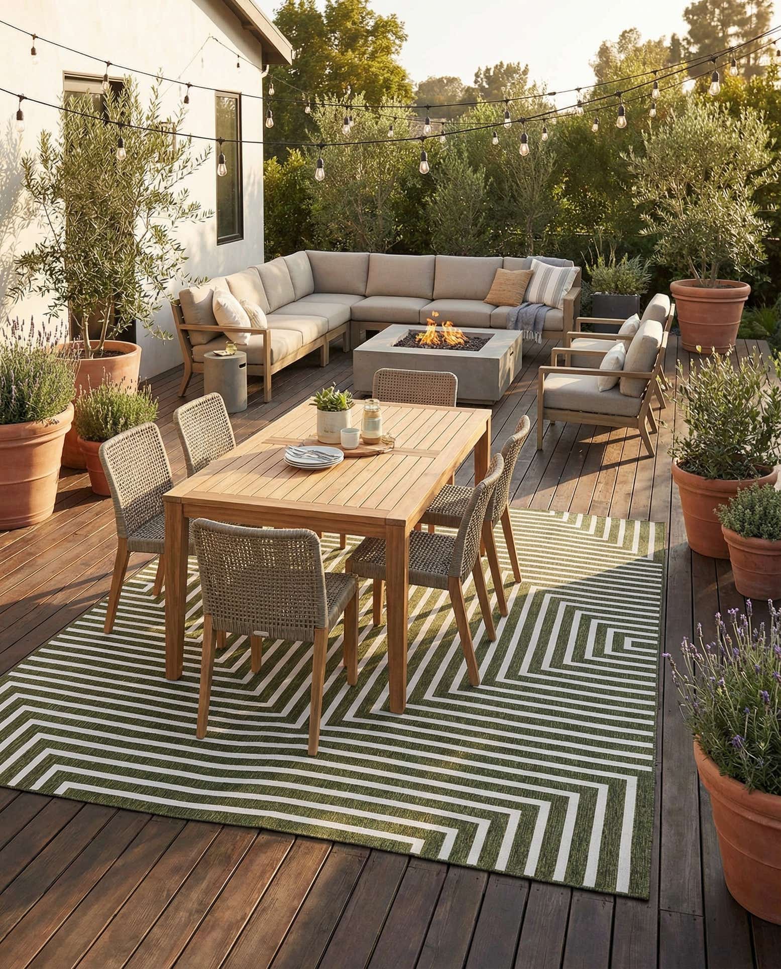 10' x 14' Easy-Clean Modern Indoor / Outdoor Rug