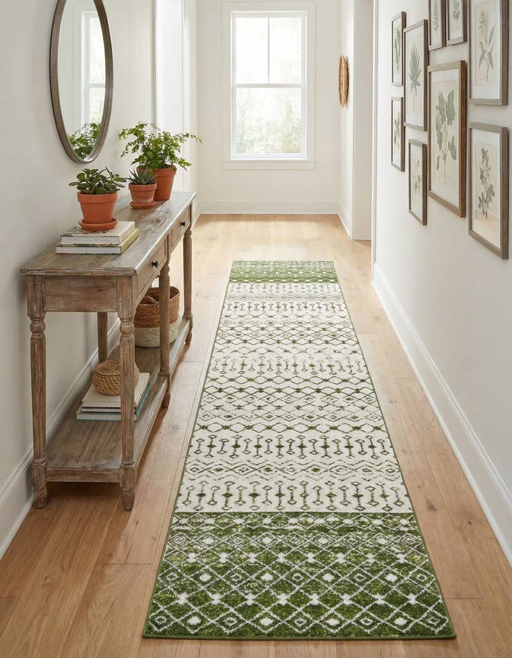 Detail image of  3' 3 x 16' 5 Moroccan Trellis Runner Rug