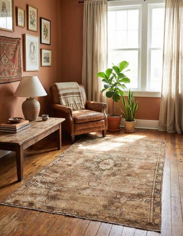 3' 4 x 6' 4 Hand Knotted Ultra Vintage Persian Wool Rug