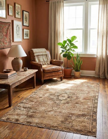 3' 4 x 6' 4 Hand Knotted Ultra Vintage Persian Wool Rug