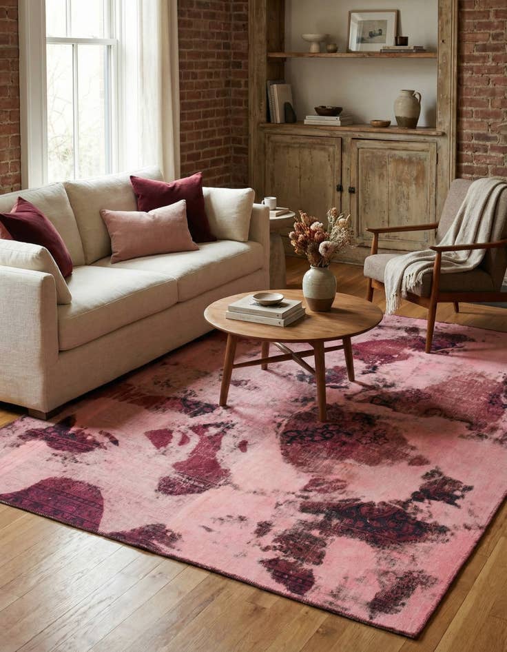 Detail image of 6' x 7'  Hand Knotted Ultra Vintage Persian Wool Square Rug