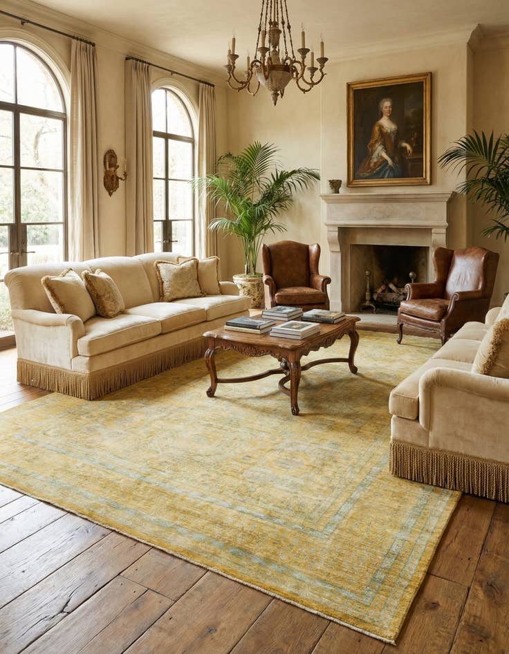 Detail image of 9' 10 x 14' 3  Hand Knotted Mamluk Ziegler Rug