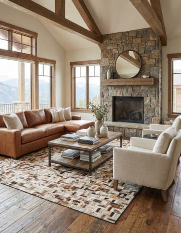 5' x 8' Cowhide Leather Rug