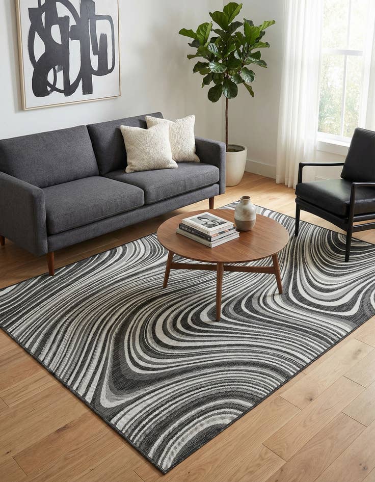 Detail image of 6' x 9'  Washable Modern Indoor / Outdoor Rug
