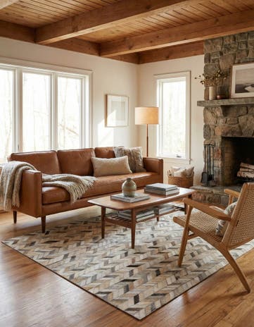 4' x 6' Cowhide Stocks Rug
