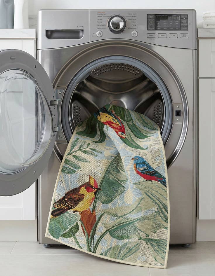 Detail image of  2' x 4'  Washable Botanical Indoor / Outdoor Runner Rug