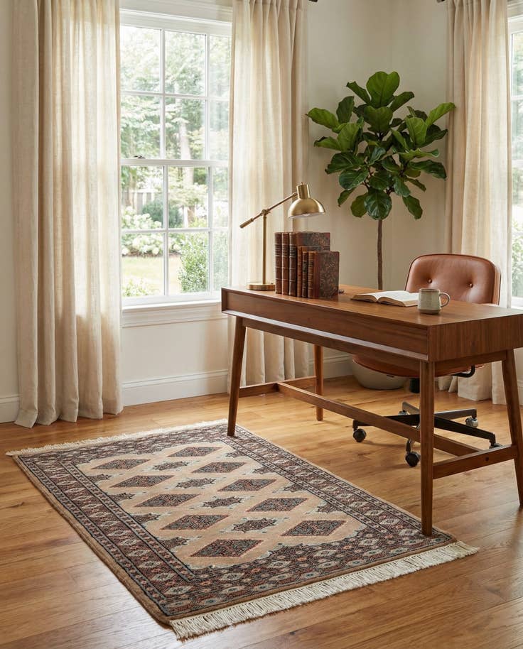 Detail image of 2' 6 x 3' 10 Hand Knotted Bokhara Wool Rug