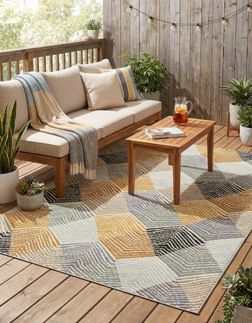 5' x 7' Easy-Clean Modern Indoor / Outdoor Rug