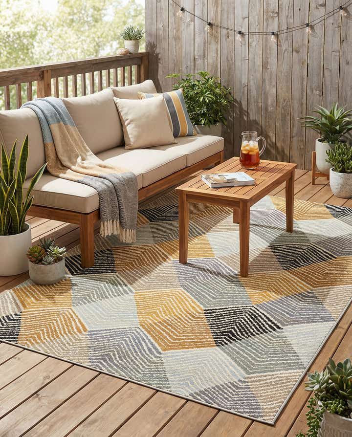 5' x 7' Easy-Clean Modern Indoor / Outdoor Rug