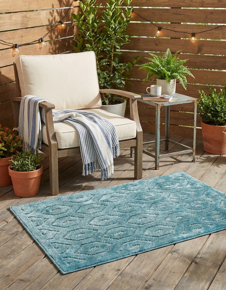 2' x 3' Easy-Clean Trellis Textured Indoor...