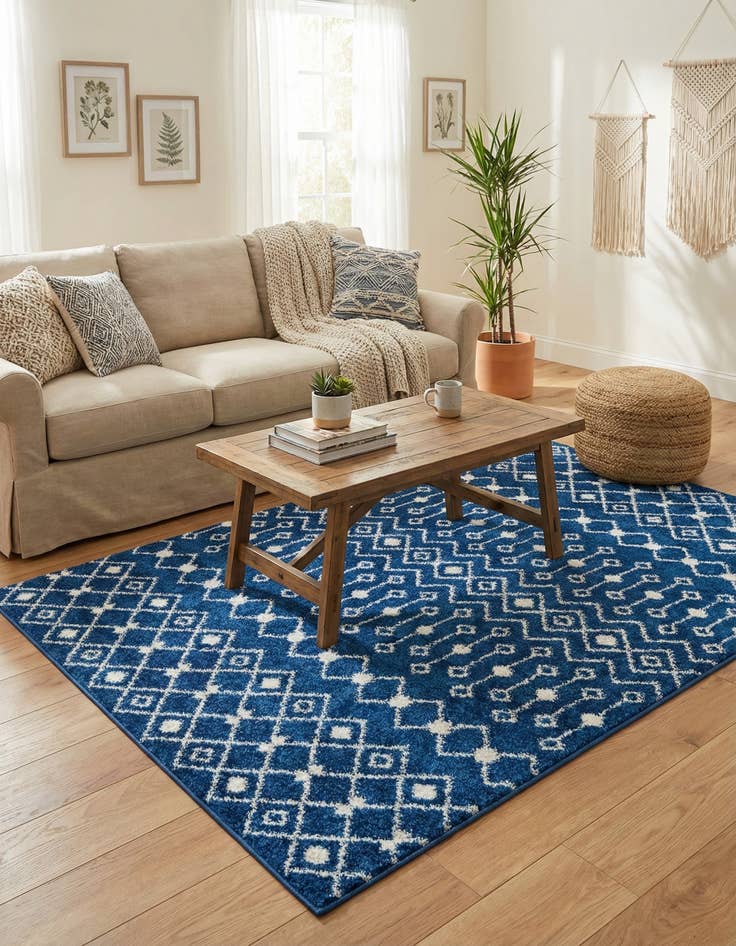 Detail image of 4' x 6' Moroccan Trellis Rug