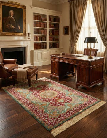 3' 3 x 4' 10 Ghom Silk Rug