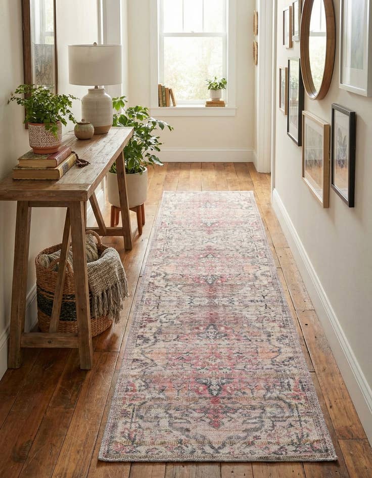 Detail image of 2' x 8'  Washable Nostalgia Runner Rug