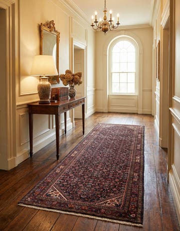 3' 11 x 12' 7 Hamedan Wool Runner Rug