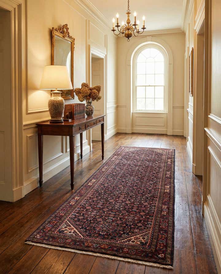 3' 11 x 12' 7 Hamedan Wool Runner Rug