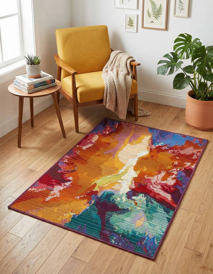 Detail image of 2' x 3'  Washable Modern Indoor / Outdoor Rug