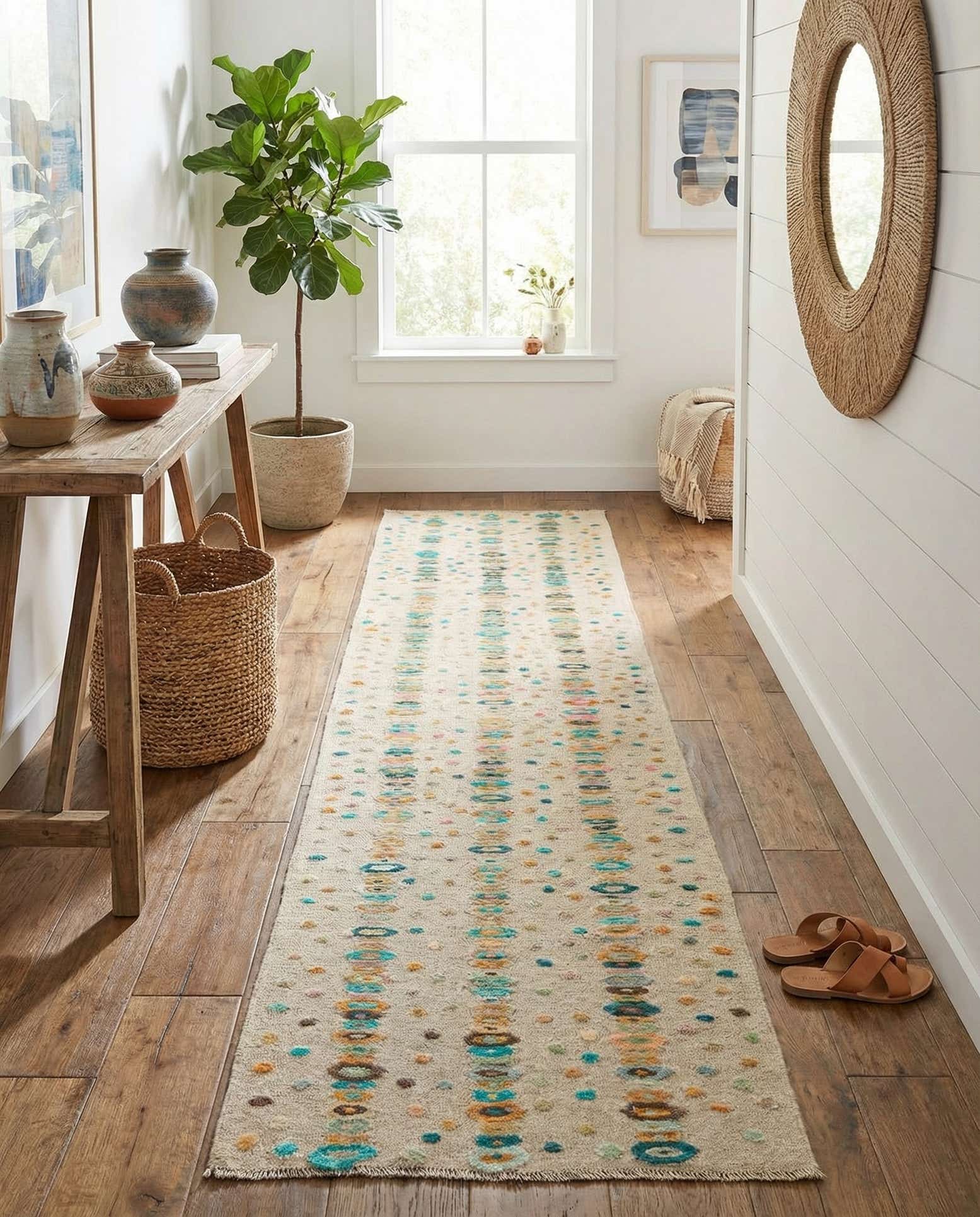 2' 8 x 12' 7 Hand Woven Kilim Modern Wool Runner Rug