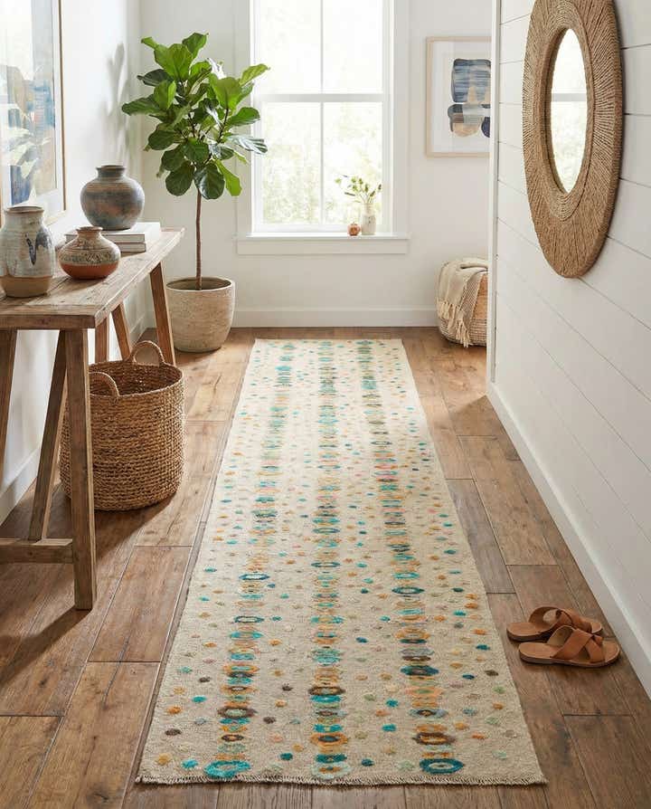 2' 8 x 12' 7 Hand Woven Kilim Modern Wool Runner Rug