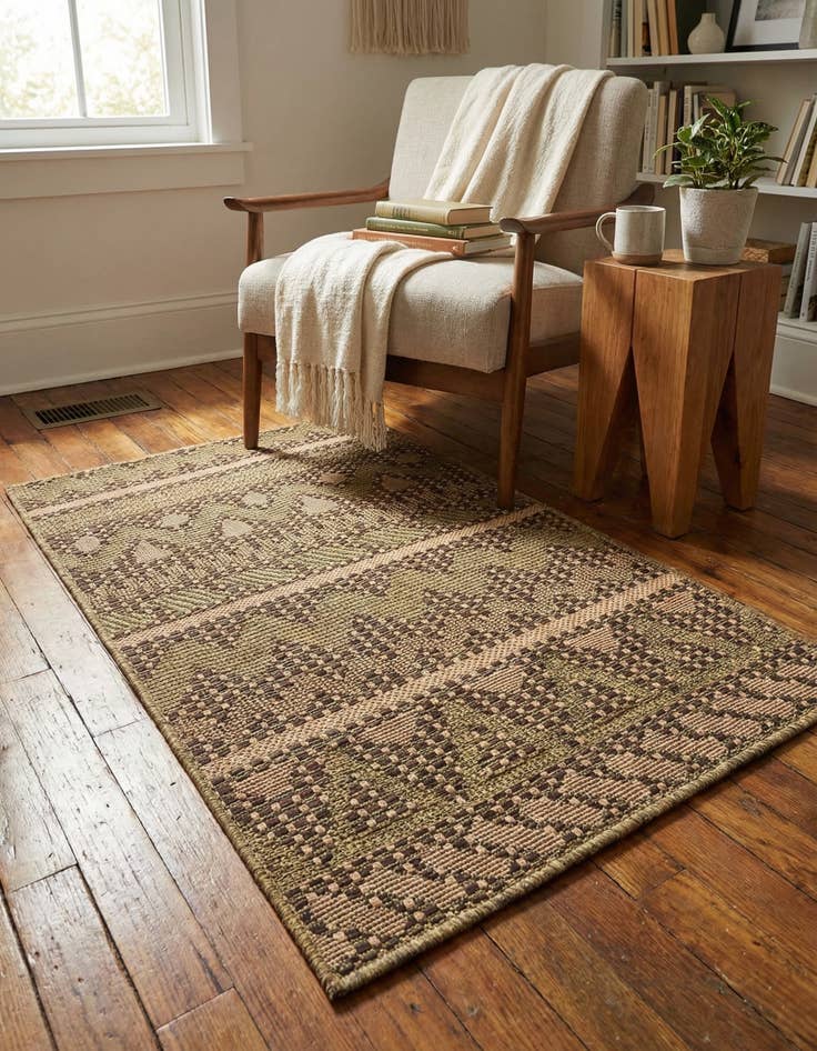 Detail image of 2' x 3'  Washable Modern Indoor / Outdoor Rug