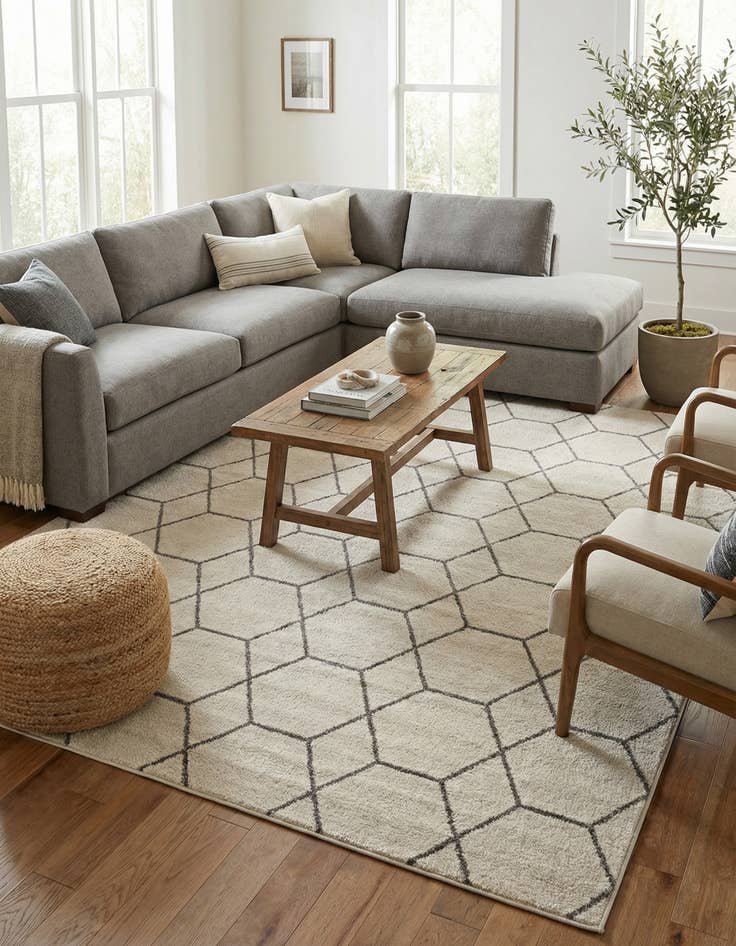 Detail image of  9' x 12' Lattice Frieze Rug