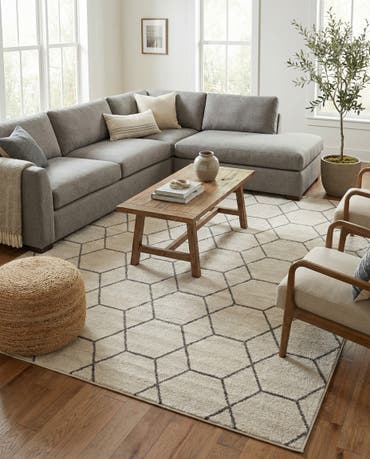  9' x 12' Lattice Frieze Rug