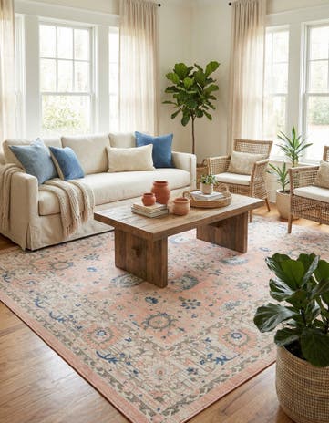 Powder Pink Whitney Square Rug