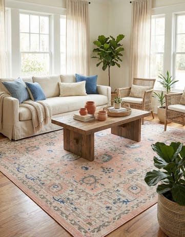Powder Pink Whitney Square Rug