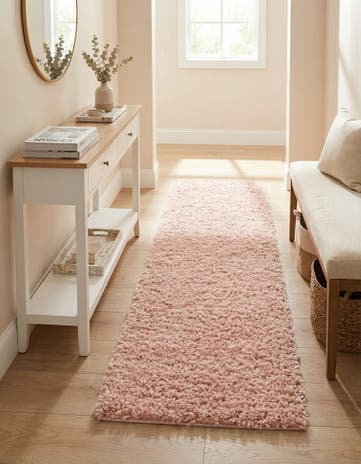 Dusty Rose Zermatt Shag Runner Rug