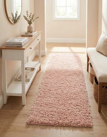 Dusty Rose Zermatt Shag Runner Rug