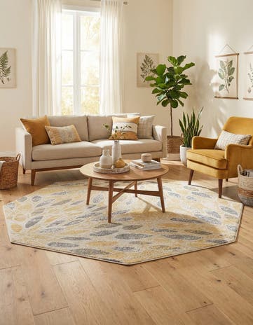 Yellow Charleston Octagon Rug