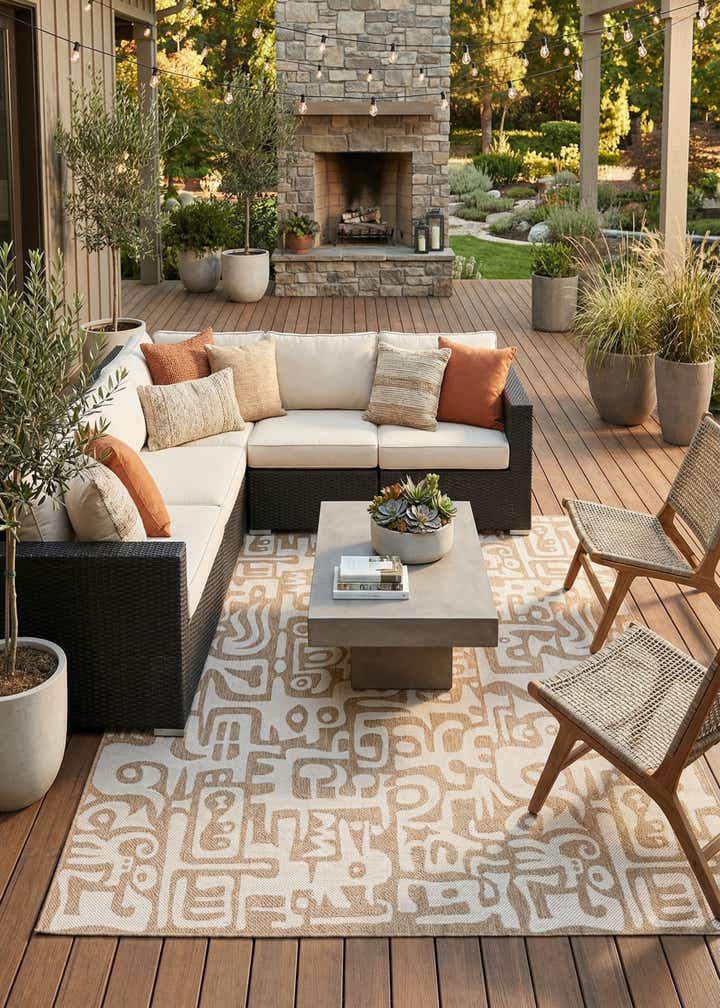 9' x 12' Easy-Clean Modern Indoor / Outdoor Rug