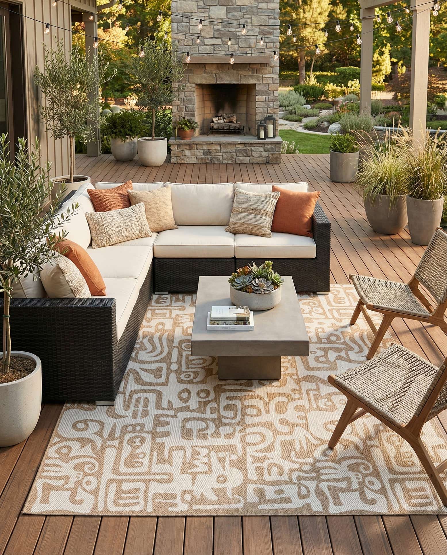9' x 12' Easy-Clean Modern Indoor / Outdoor Rug