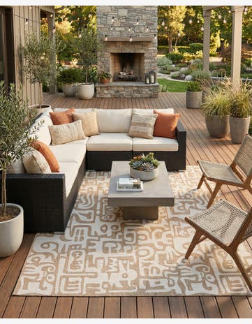 9' x 12' Easy-Clean Modern Indoor / Outdoor Rug
