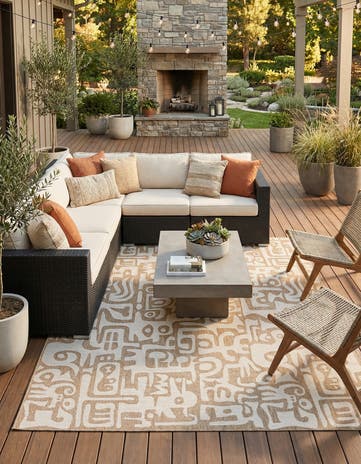 9' x 12' Easy-Clean Modern Indoor / Outdoor Rug