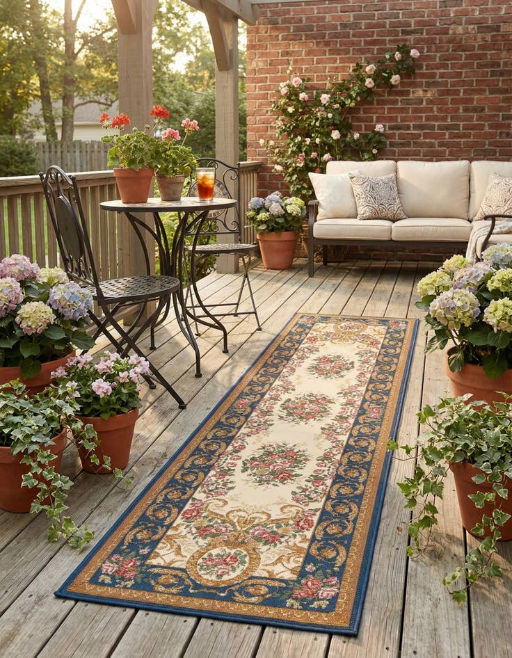 Detail image of 2' x 8' Easy-Clean Traditional Indoor / Outdoor Runner Rug