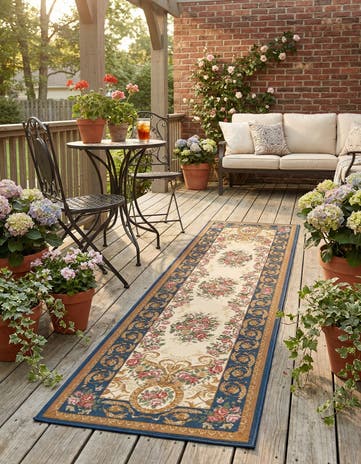 2' x 8' Easy-Clean Traditional Indoor / Outdoor Runner Rug