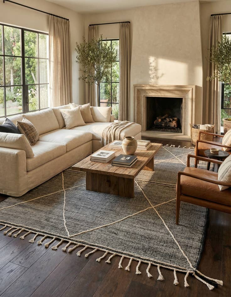 Detail image of 9' 10 x 12' 9  Hand Knotted Moroccan Wool Rug