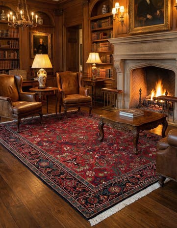 6' 2 x 8' 8 Hand Knotted Hamedan Wool Rug
